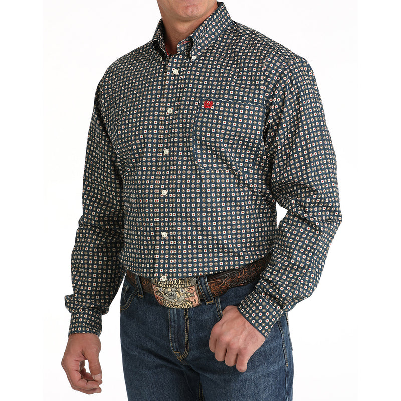Cinch Men's Navy Print Button Down Shirt