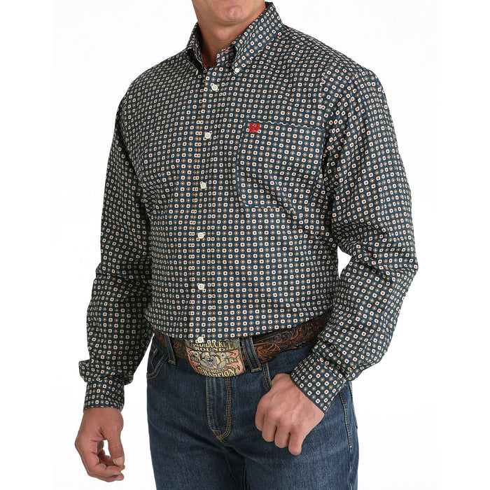 Cinch Men's Navy Print Button Down Shirt