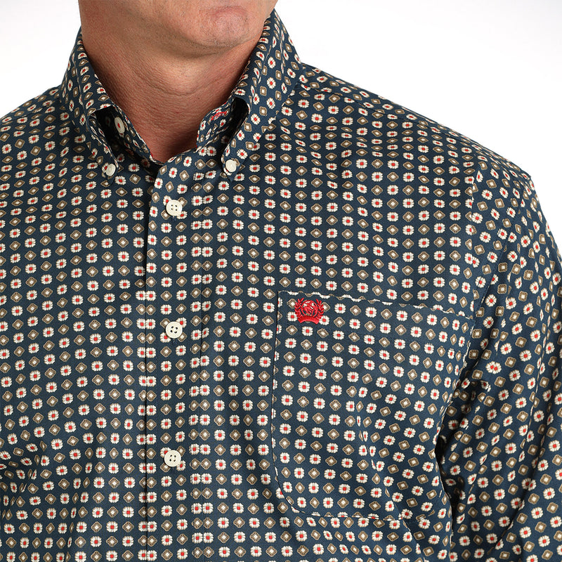 Cinch Men's Navy Print Button Down Shirt