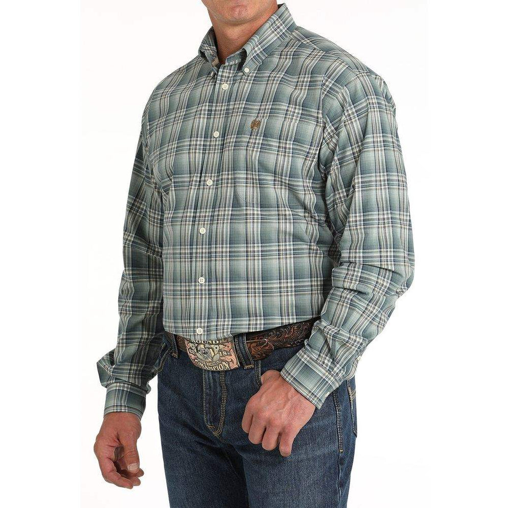 Classic Green Plaid Button-Down Shirt for Men