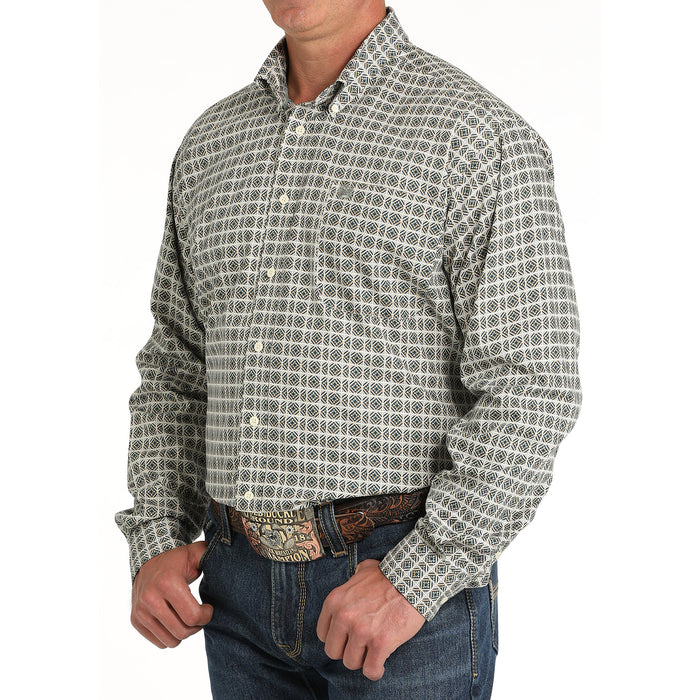Cinch Men's Cream Print Button Down Shirt