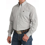 Cinch Men's White Print Button Down Shirt