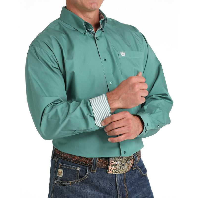 Cinch Men's Green Button Down Shirt