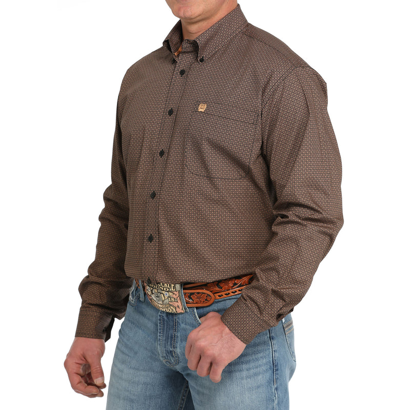 Cinch Men's Black Print Button Down Shirt