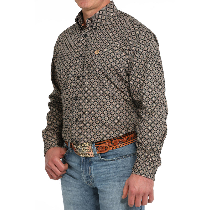 Cinch Men's Black Print Button Down Shirt
