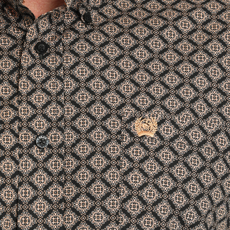 Cinch Men's Black Print Button Down Shirt