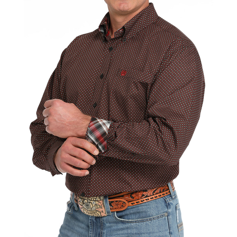 Cinch Men's Black Print Button Down Shirt
