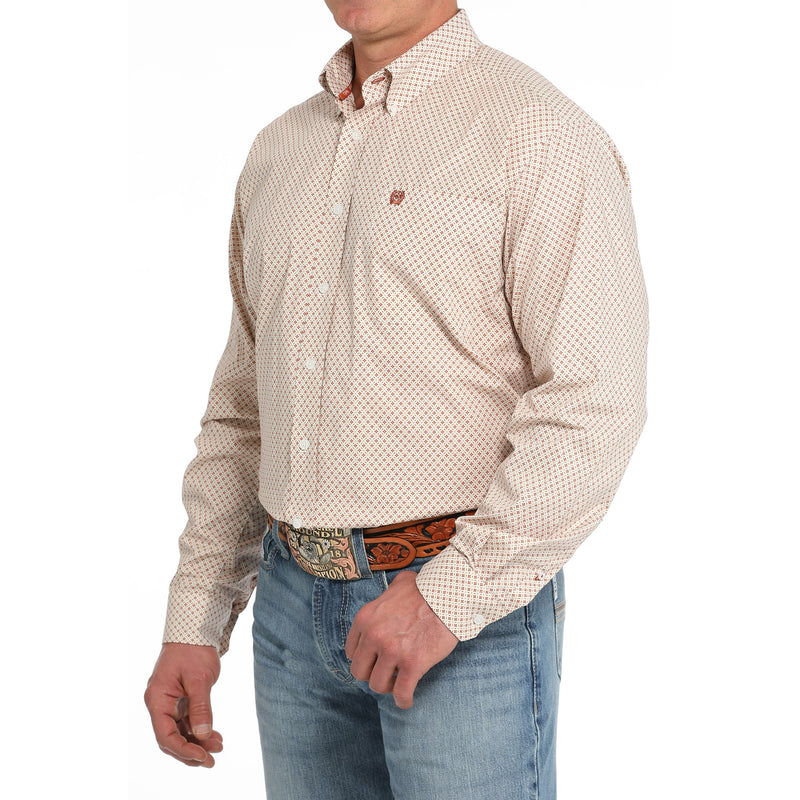 Cinch Men's Cream Print Button Down Shirt