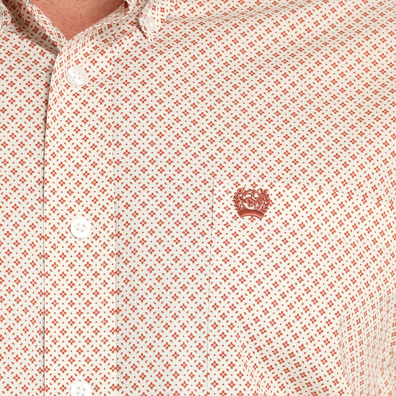 Cinch Men's Cream Print Button Down Shirt
