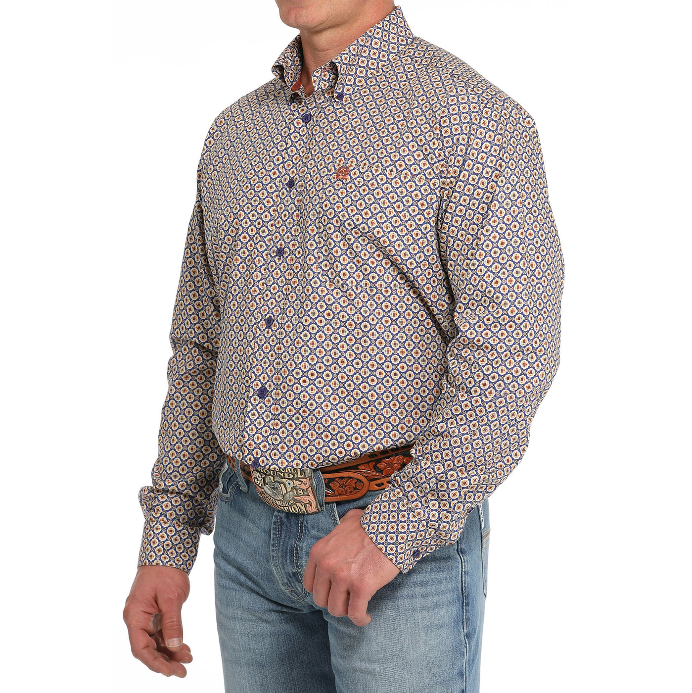 Men's Purple and Pink Striped Short Sleeve Button Shirt main image 1