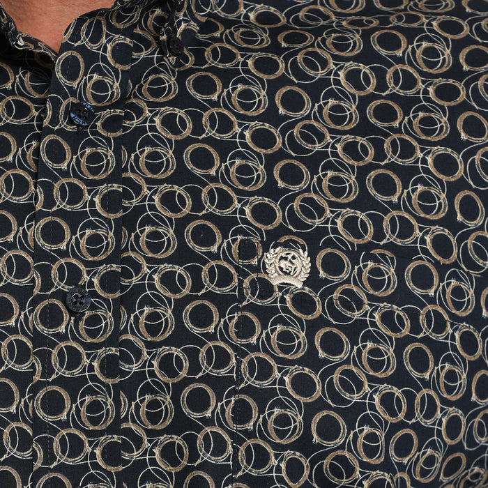 Cinch Men's Navy Rope Print Button Down Shirt