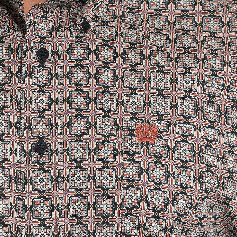 Cinch Men's Navy Print Button Down Shirt