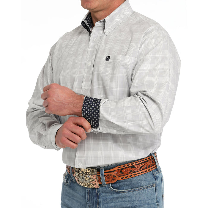 Cinch Men's White Plaid Button Down Shirt