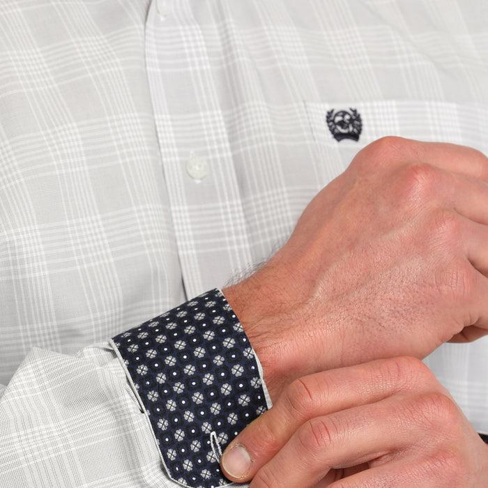 Cinch Men's White Plaid Button Down Shirt
