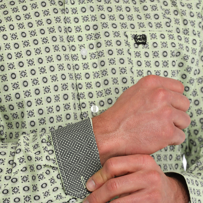 Cinch Men's Lime Print Button Down Shirt