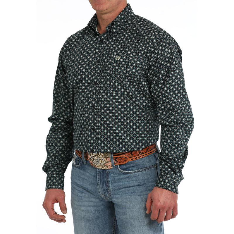 Cinch Men's Black Print Button Down Shirt