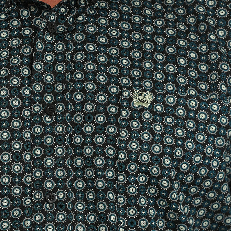 Cinch Men's Black Print Button Down Shirt