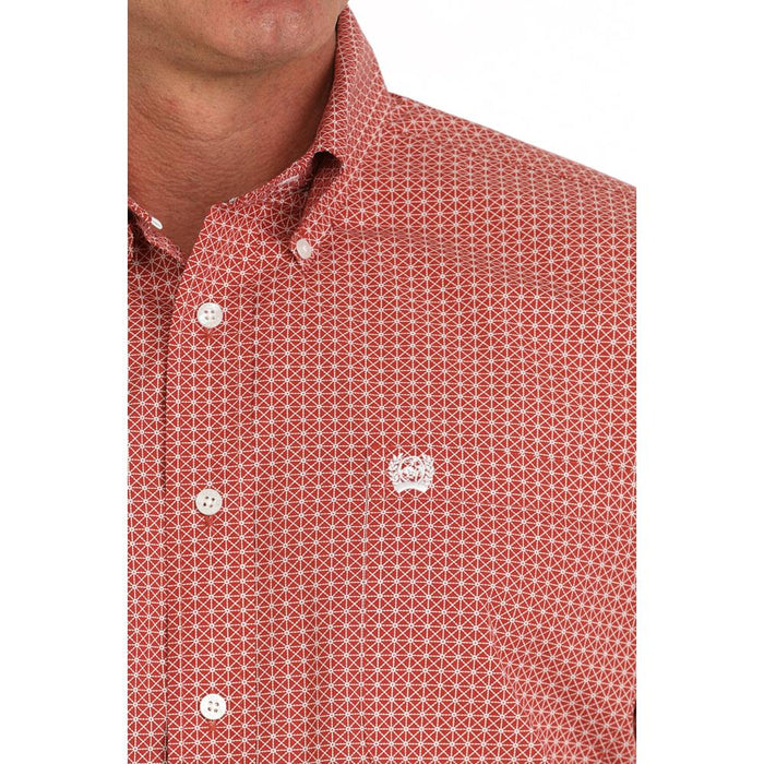 Cinch Men`s Red Print Classic Button Down Shirt