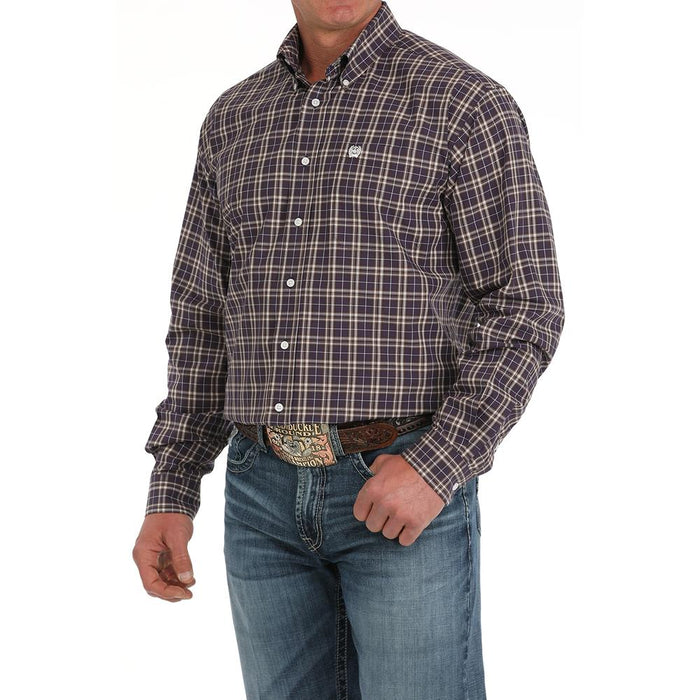 Cinch Mens Purple Plaid Classic Shirt
