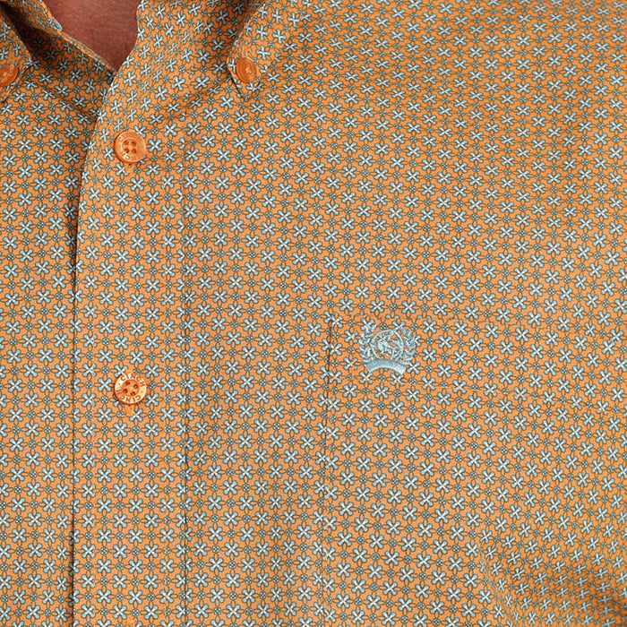 Cinch Orange Print Classic Fit Shirt
