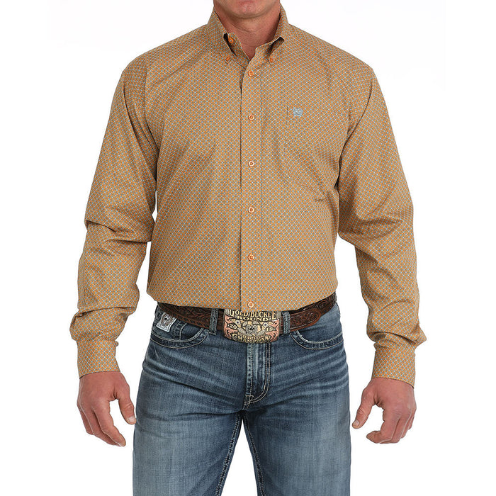 Cinch Orange Print Classic Fit Shirt