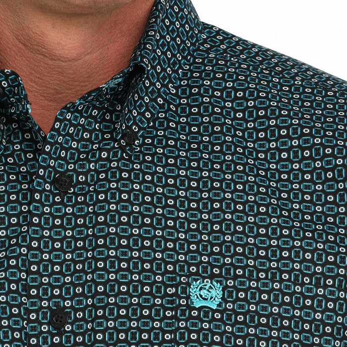 Cinch Mens Black Print Long Sleeve Shirt