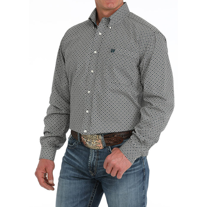 Cinch Mens Black Print Long Sleeve Shirt