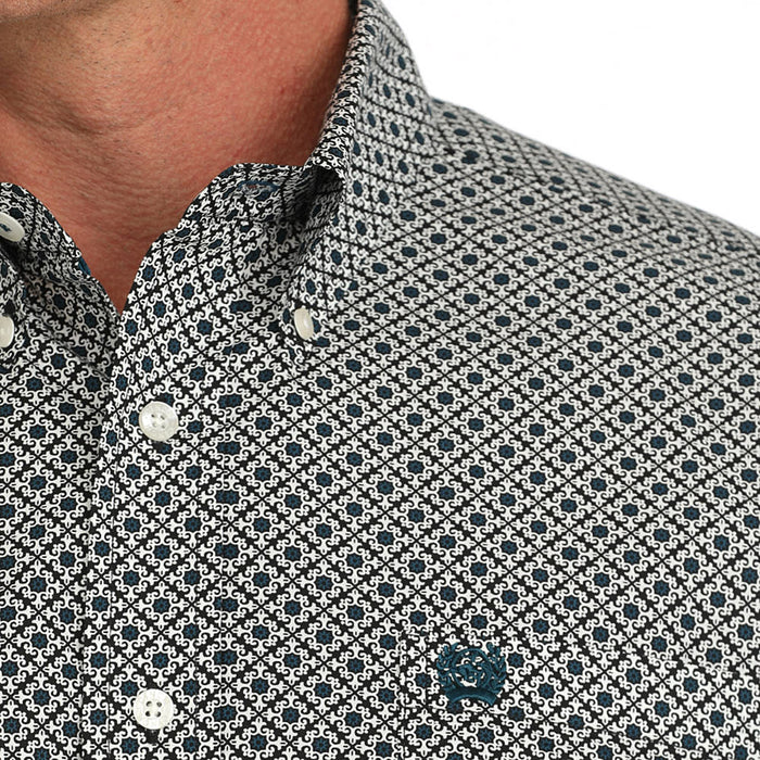 Cinch Mens Black Print Long Sleeve Shirt