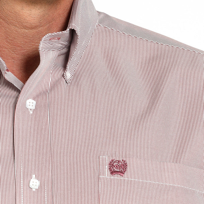 Cinch Men's Pink Tencel Long Sleeve Button Shirt