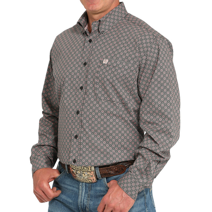 Cinch Men's Grey Long Sleeve Button Shirt