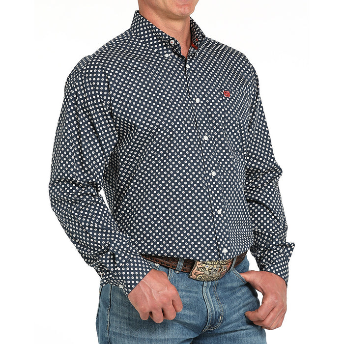 Cinch Men's Navy Floral Long Sleeve Button Shirt