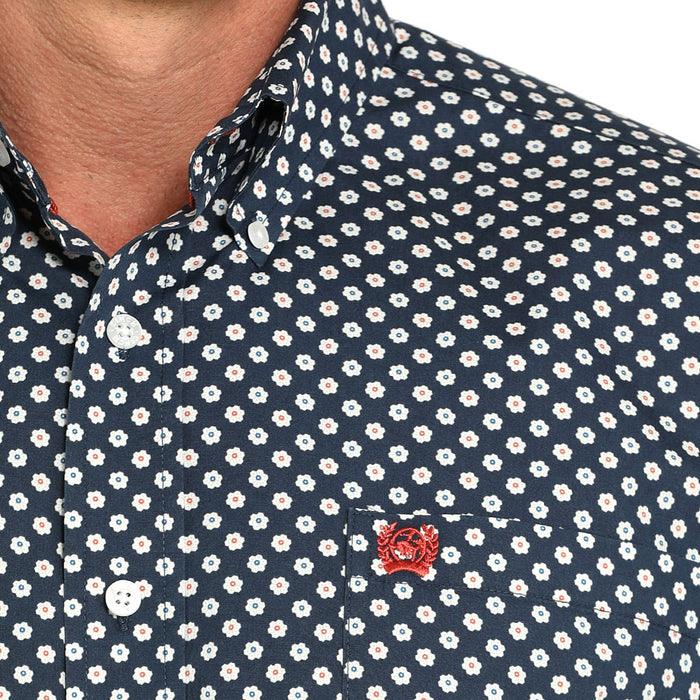 Cinch Men's Navy Floral Long Sleeve Button Shirt
