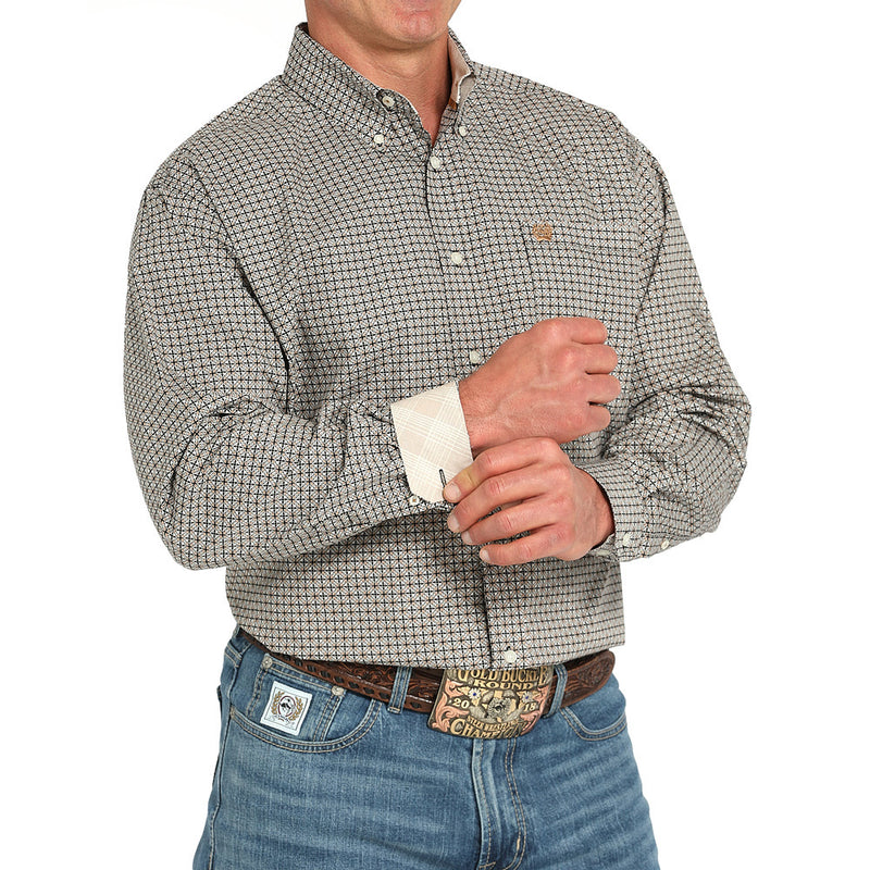 Cinch Men's Black Multi Long Sleeve Button Shirt