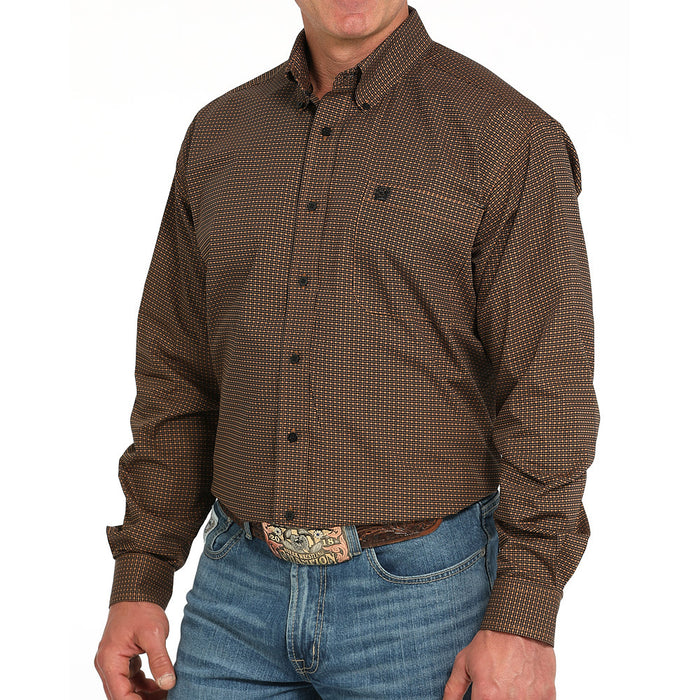 Cinch Men's Brown Print Long Sleeve Button Shirt