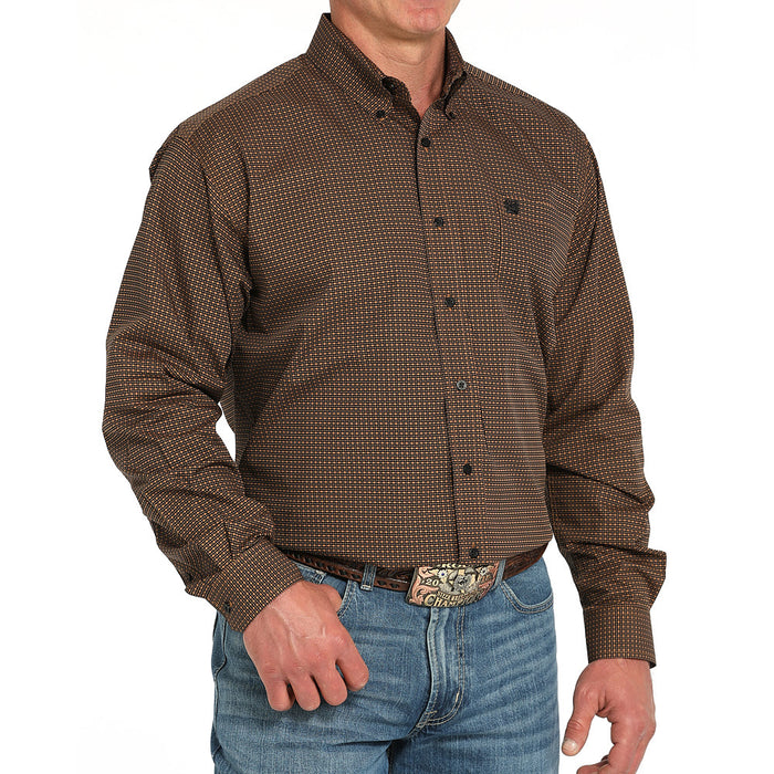 Cinch Men's Brown Print Long Sleeve Button Shirt