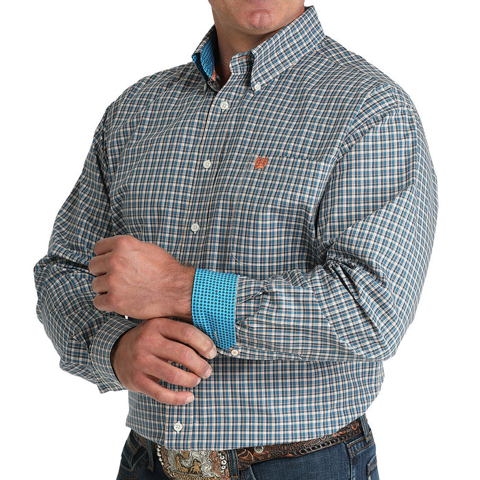 Cinch Men's Blue Plaid Button Shirt