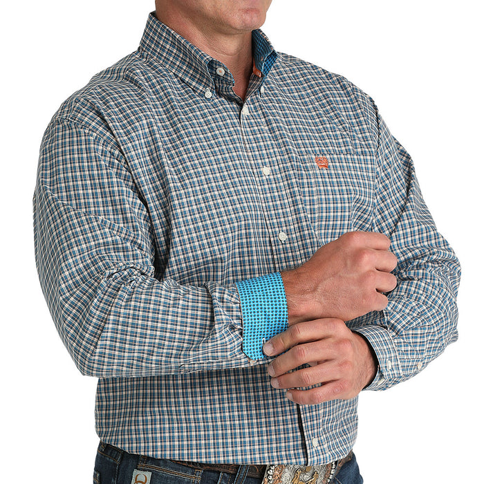 Cinch Men's Blue Plaid Button Shirt