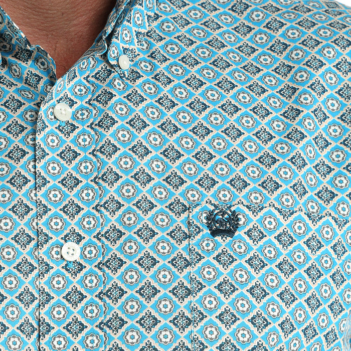 Cinch Men's Blue Multi Print Shirt