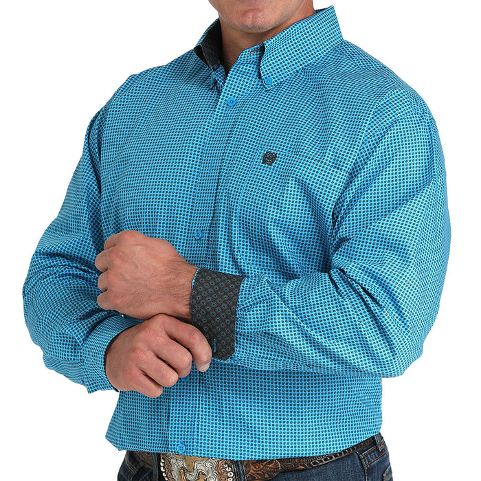 Cinch Men's Blue Small Print Shirt