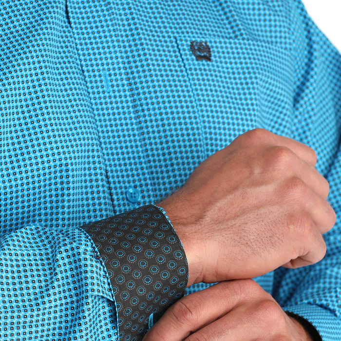 Cinch Men's Blue Small Print Shirt