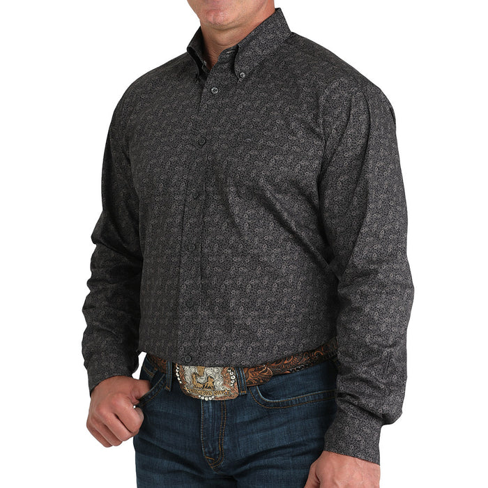 Cinch Men's Dark Grey Paisley Print Shirt