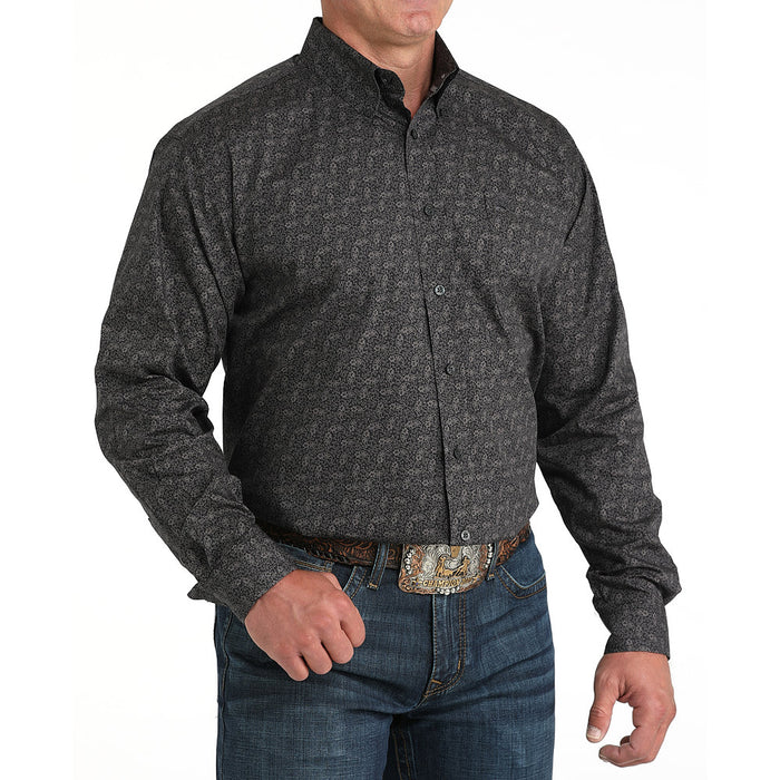 Cinch Men's Dark Grey Paisley Print Shirt