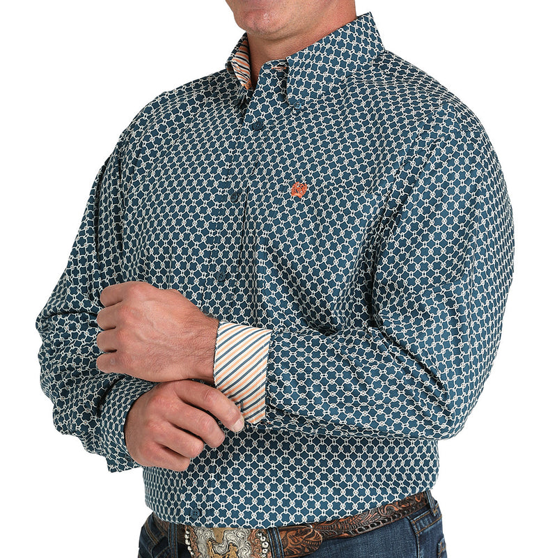 Cinch Men's Teal Circle Print Shirt