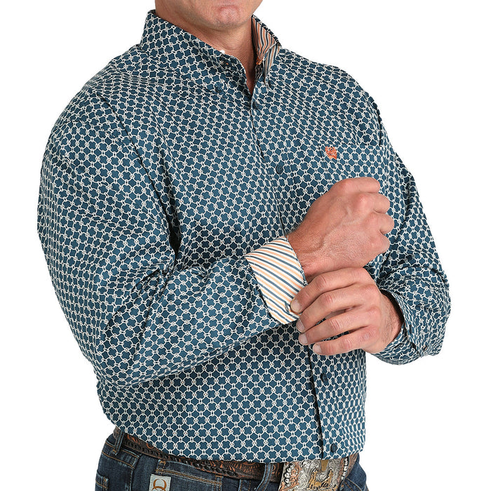 Cinch Men's Teal Circle Print Shirt