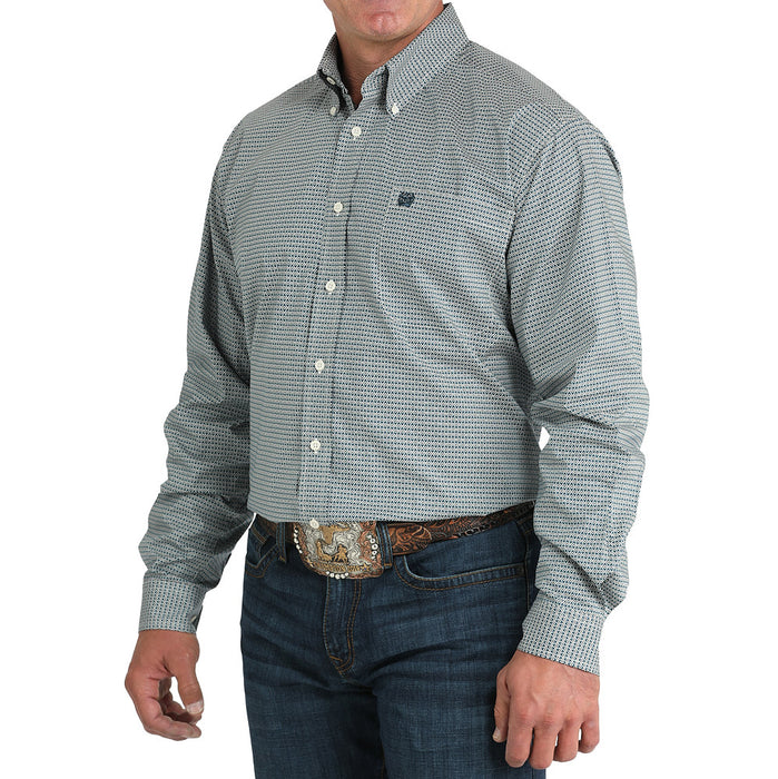 Cinch Men's Teal Print Stretch Shirt