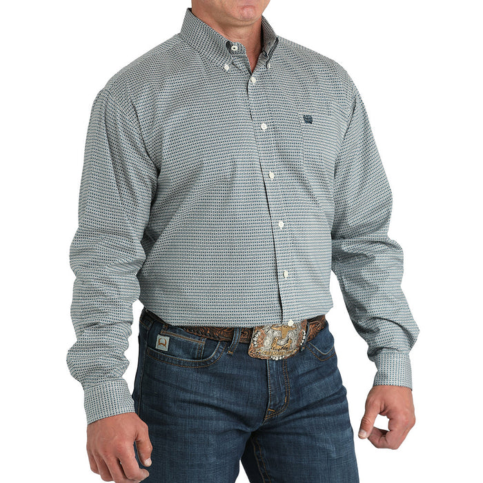 Cinch Men's Teal Print Stretch Shirt