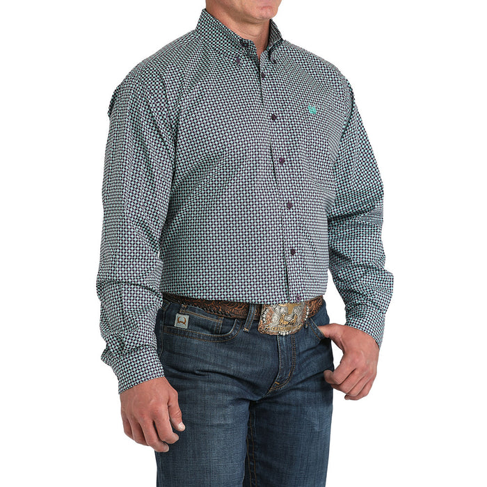 Cinch Men's Purple Floral Print Shirt