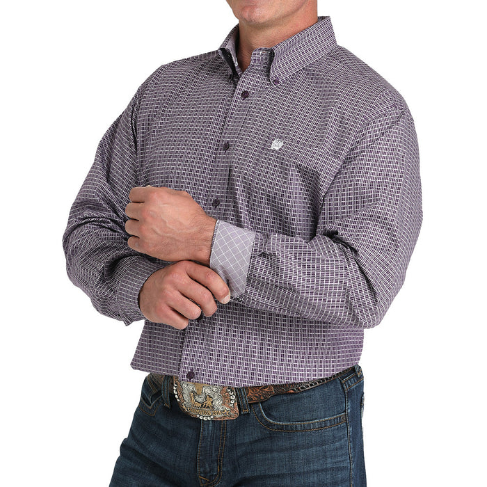 Cinch Men's Purple Plaid Print Shirt