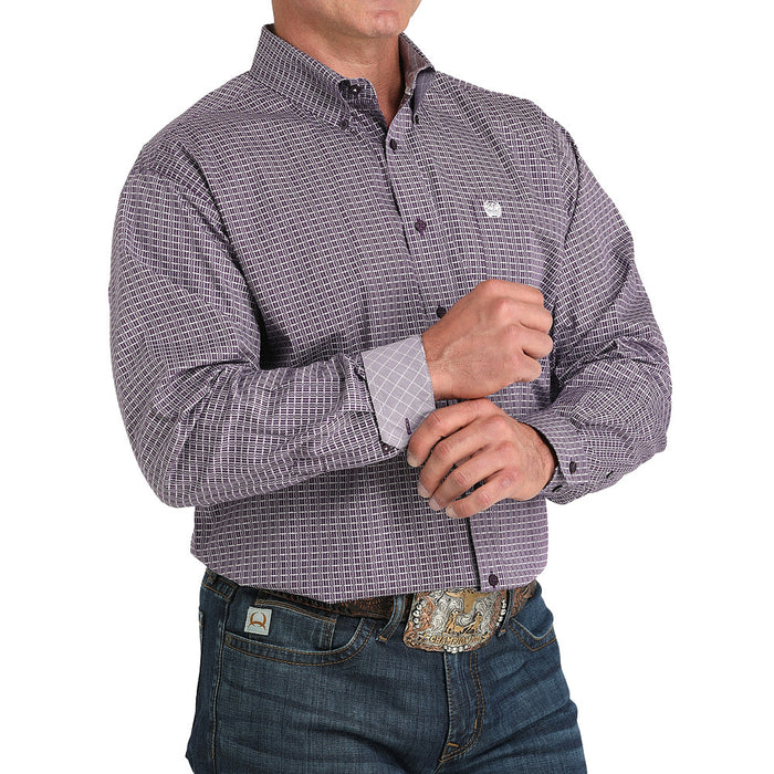 Cinch Men's Purple Plaid Print Shirt