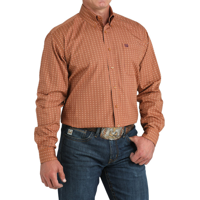 Cinch Men's Brown Striped Print Shirt